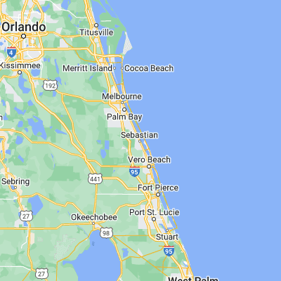 Map showing location of Sebastian (27.816410, -80.470610)