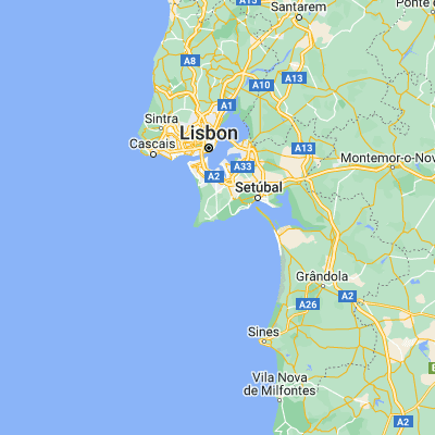 Map showing location of Sesimbra (38.444510, -9.101490)