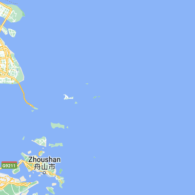 Map showing location of Shengshan (30.719600, 122.807590)
