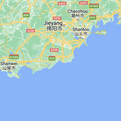 Map showing location of Shenquan (22.971420, 116.315630)