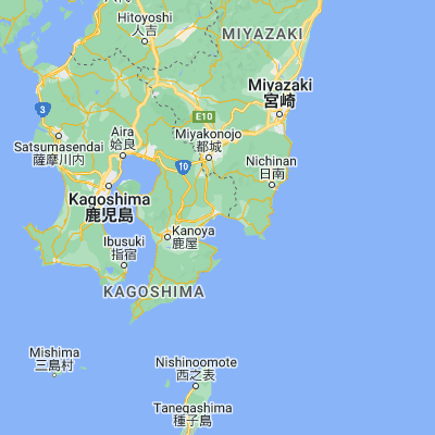 Map showing location of Shibushi (31.466670, 131.105000)
