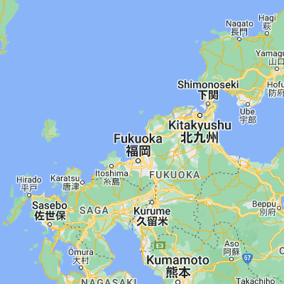 Map showing location of Shingū (33.716670, 130.433330)