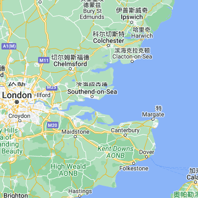 Map showing location of Shoeburyness (51.533950, 0.780890)