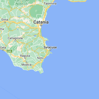 Map showing location of Siracusa (37.085150, 15.273000)