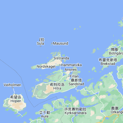 Map showing location of Sistranda (63.725550, 8.834020)