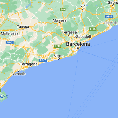 Map showing location of Sitges (41.235060, 1.811930)