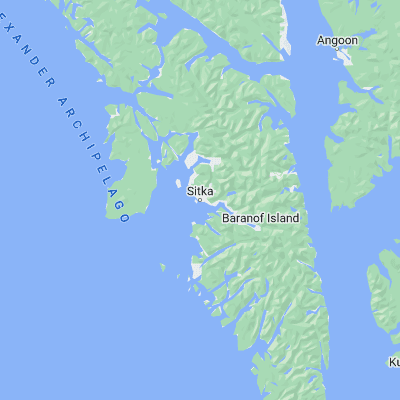 Map showing location of Sitka (57.053150, -135.330880)