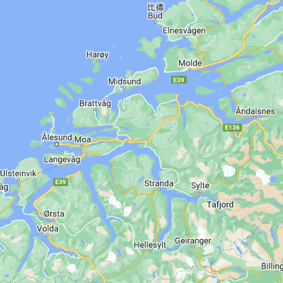 Map showing location of Sjøholt (62.483710, 6.810620)