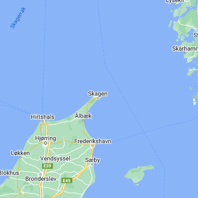 Map showing location of Skagen (57.720930, 10.583940)