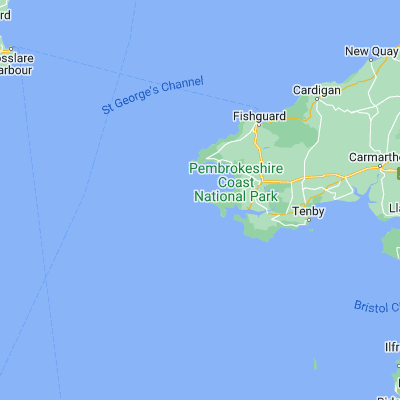 Map showing location of Skomer Island (51.737500, -5.296670)