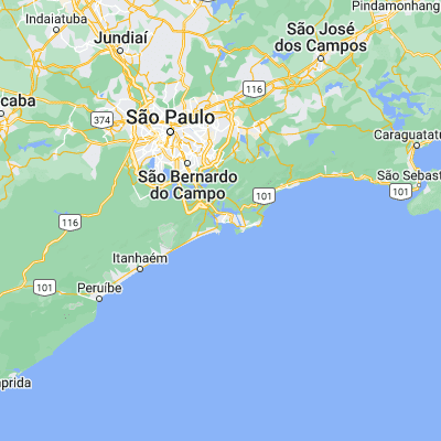 Map showing location of São Vicente (-23.963060, -46.391940)