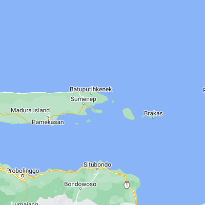 Map showing location of Somorpenang (-6.994900, 114.061200)