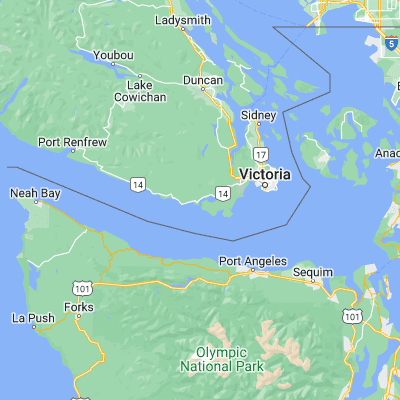 Map showing location of Sooke (48.374630, -123.727620)