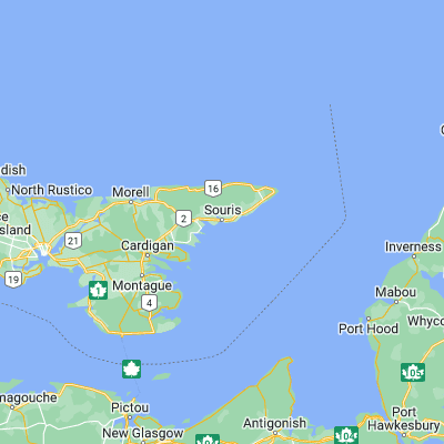 Map showing location of Souris (46.350100, -62.248620)