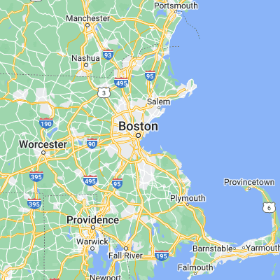 Map showing location of South Boston (42.333430, -71.049490)