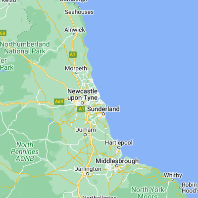 Map showing location of South Shields (54.998590, -1.432300)