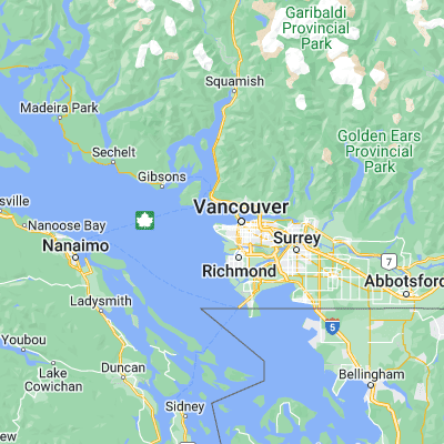 Map showing location of Spanish Banks (49.277100, -123.216990)