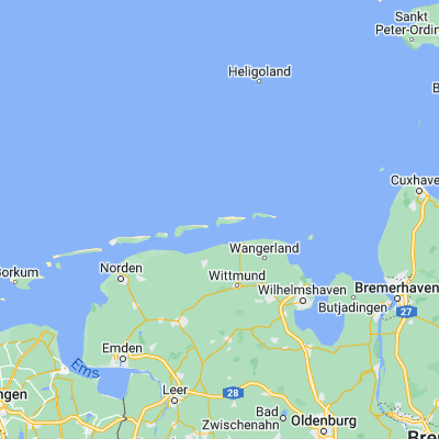 Map showing location of Spiekeroog (53.770120, 7.694810)