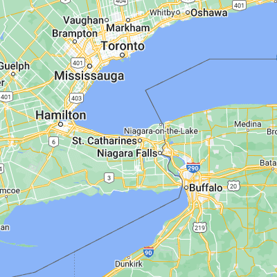 Map showing location of St. Catharines (43.166810, -79.249580)