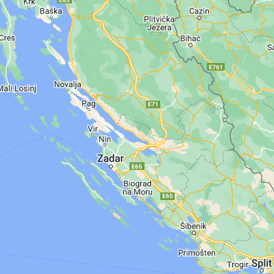 Map showing location of Starigrad (44.293060, 15.443060)