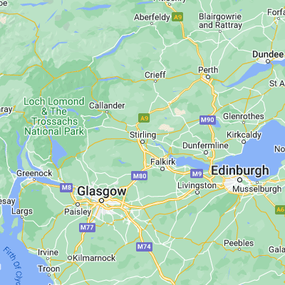Map showing location of Stirling (56.119030, -3.936820)
