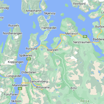 Map showing location of Storslett (69.767830, 21.024660)