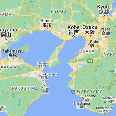 Map showing location of Sumoto (34.350000, 134.900000)
