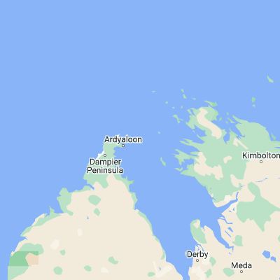Map showing location of Sunday Island (-16.405820, 123.188500)