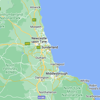 Map showing location of Sunderland (54.904650, -1.382220)