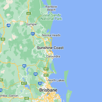 Map showing location of Sunshine Coast (-26.656820, 153.079550)