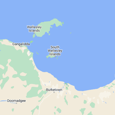 Map showing location of Sweers Island (-17.102220, 139.618900)