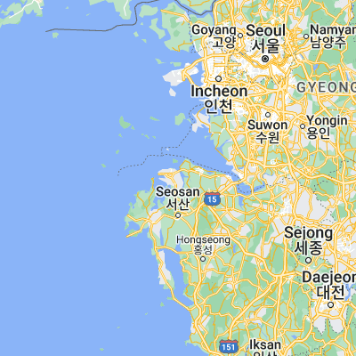 Map showing location of Taesal-li (36.971400, 126.454200)