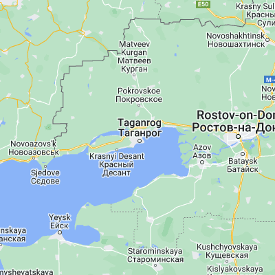 Map showing location of Taganrog (47.236170, 38.896880)