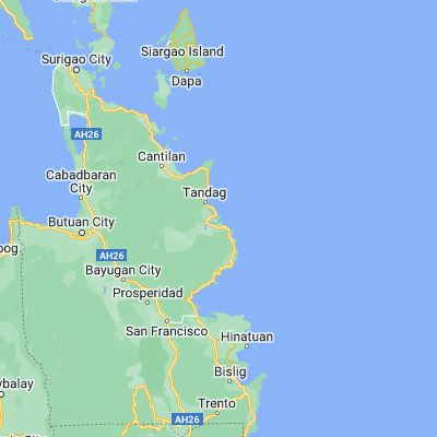Map showing location of Tago (9.021110, 126.231670)