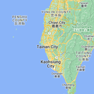 Map showing location of Tainan (22.990830, 120.213330)