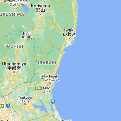Map showing location of Takahagi (36.716670, 140.716670)