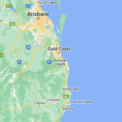 Map showing location of Tallebudgera (-28.150000, 153.433330)