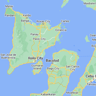 Map showing location of Talokgañgan (11.007780, 122.845000)