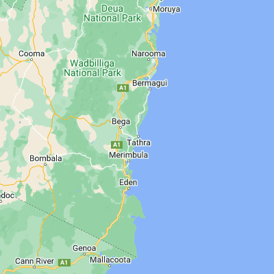 Map showing location of Tathra (-36.731260, 149.983280)