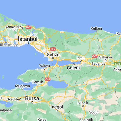 Map showing location of Tavşancıl (40.770830, 29.571940)
