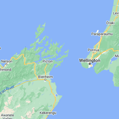 Map showing location of Te Iro Bay (-41.233330, 174.216670)