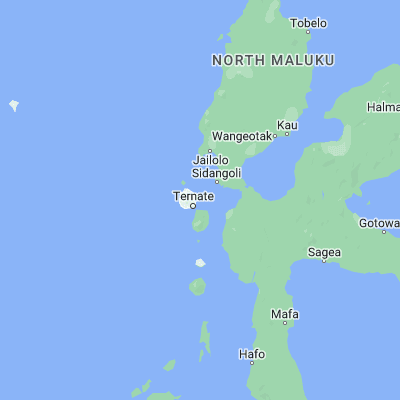 Map showing location of Ternate (0.800000, 127.400000)