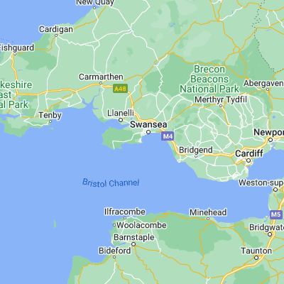 Map showing location of The Mumbles (51.575000, -4.000000)