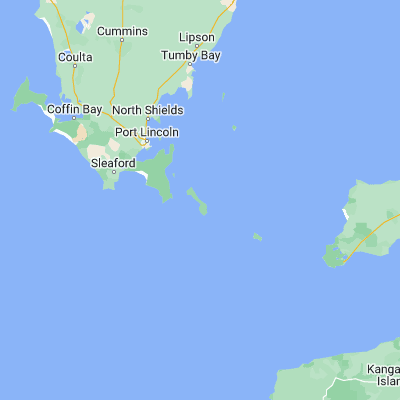 Map showing location of Thistle Island (-34.995440, 136.150590)