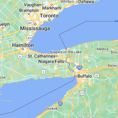 Map showing location of Thorold (43.116820, -79.199580)