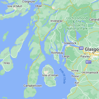 Map showing location of Tighnabruaich (55.906130, -5.233620)