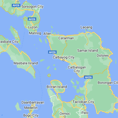 Map showing location of Tinambacan (12.094300, 124.502500)
