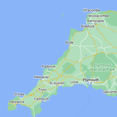 Map showing location of Tintagel (50.663170, -4.750470)