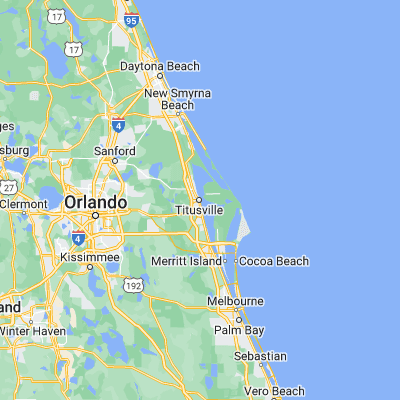 Map showing location of Titusville (28.612220, -80.807550)