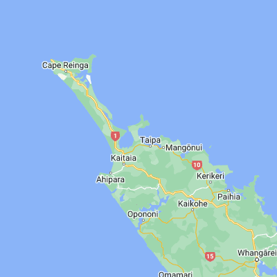 Map showing location of Tokerau Beach (-34.938180, 173.380180)